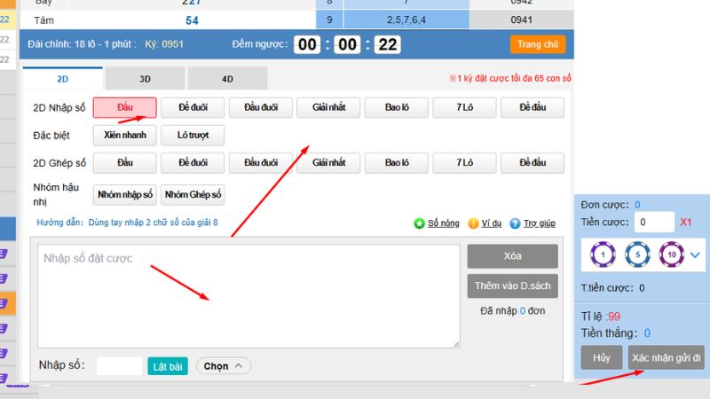 Hướng Dẫn Vào Cược 18 Lô KU Chi Tiết Cho Người Mới, Xem Ngay 6 Chọn hình thức cược, nhấn xác nhận để tham gia